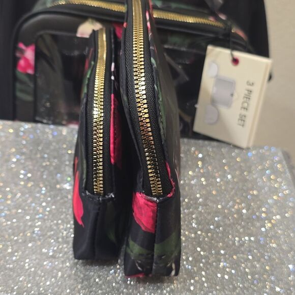 Ted Baker London Floral 3-PC  Cosmetic Bag Set- Scattered Bouquet - Picture 8 of 11